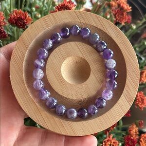 Handmade Amethyst Crystal Beaded Bracelet *